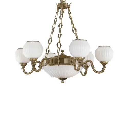 Люстра подвесная  L 9250/6+2 Reccagni Angelo белая на 8 ламп, основание античное бронза в стиле классический  фото 3